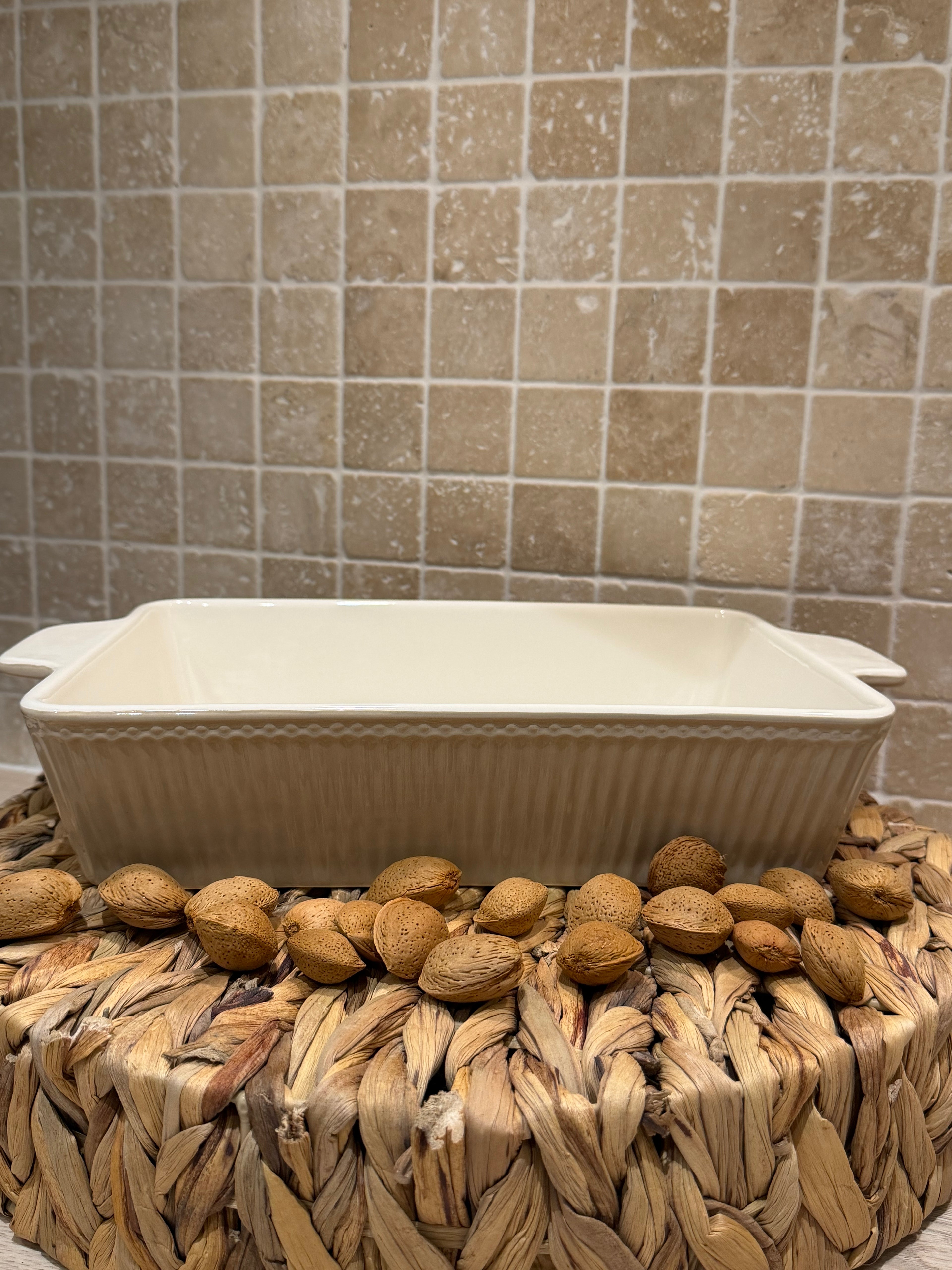 Plats Rectangulaires Alice – Creamy Fudge – Set de 2