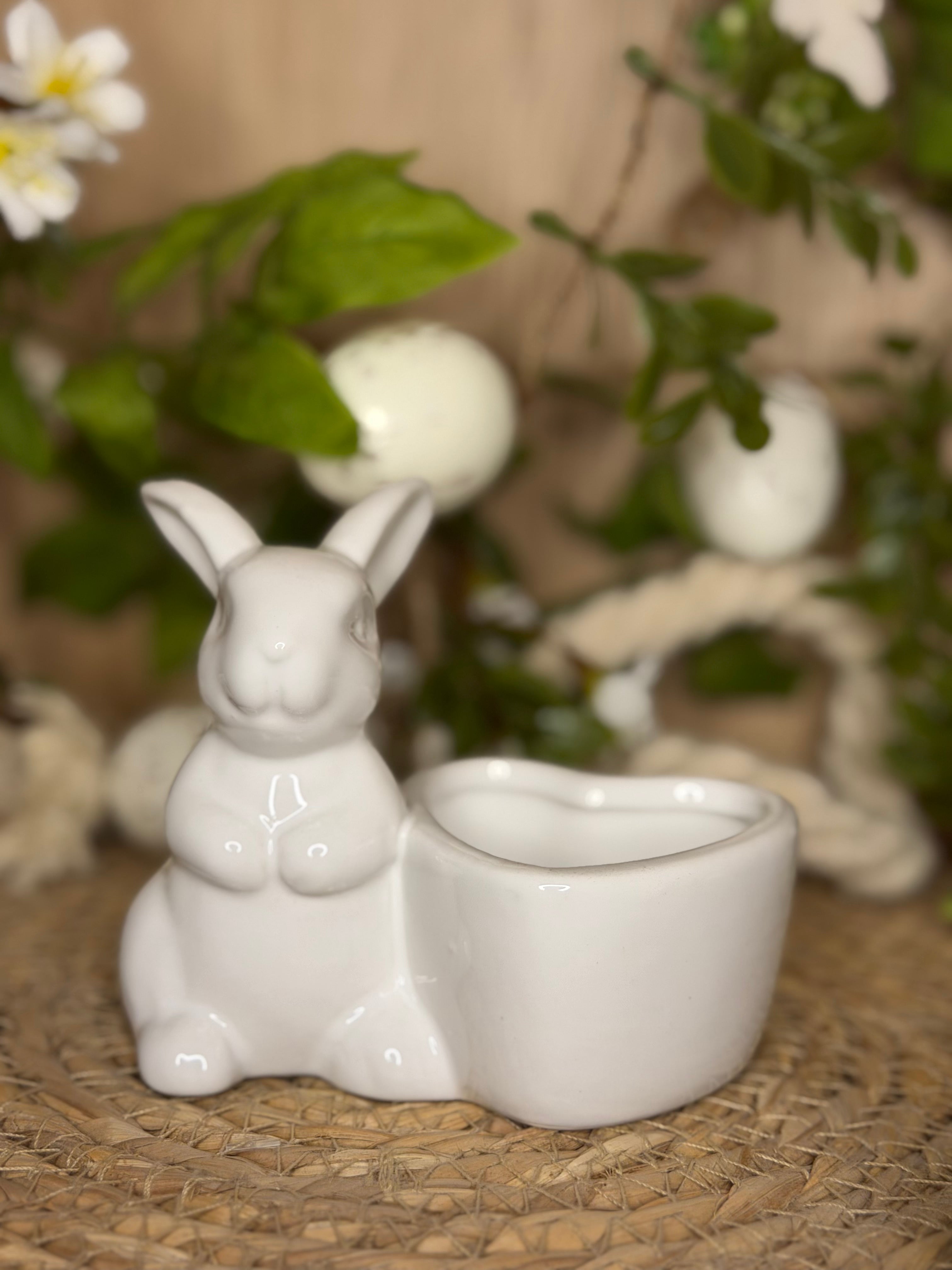 Petit pot décoratif lapin coeur