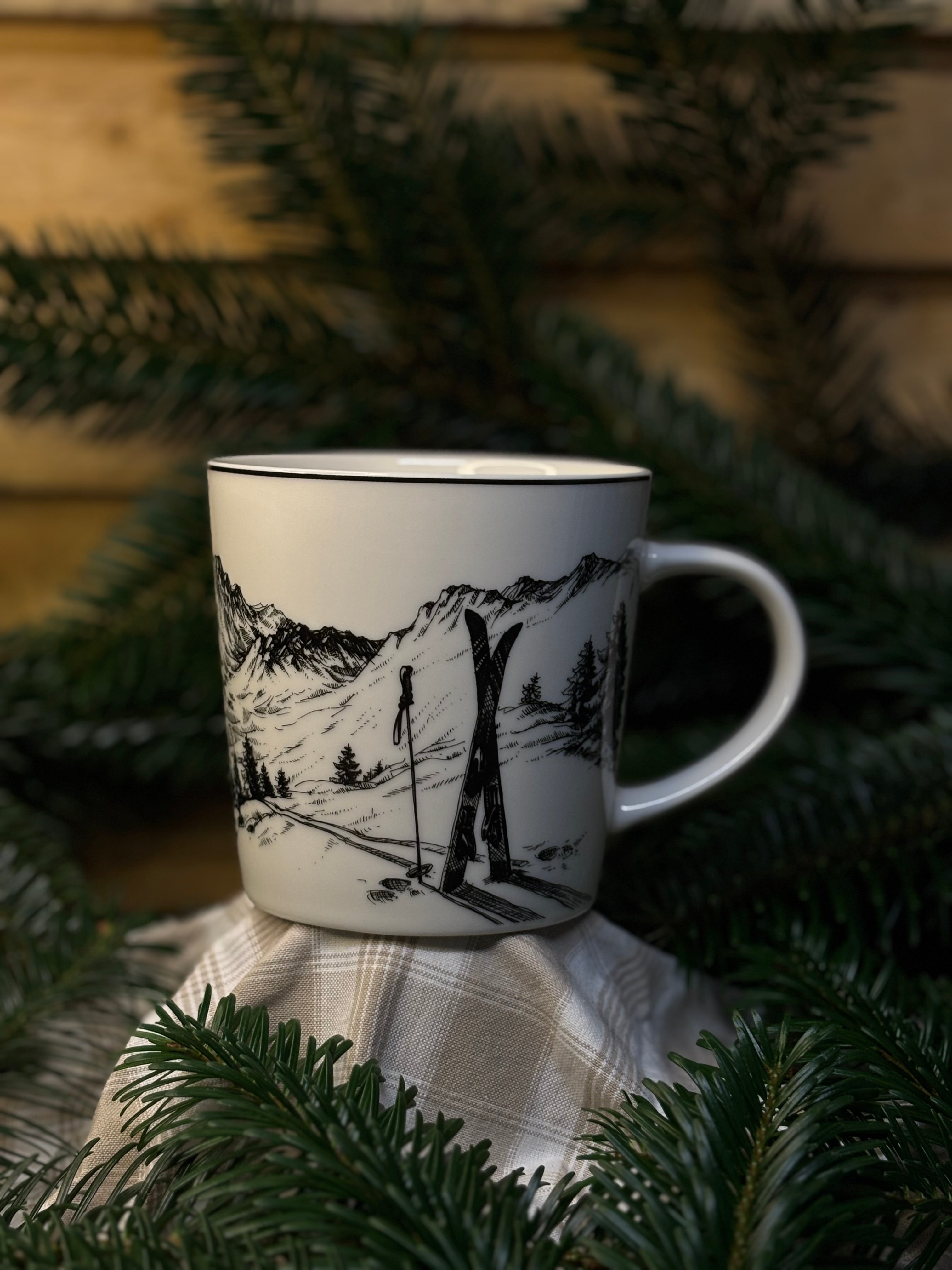 Tasse en porcelaine noir et blanc Courchevel