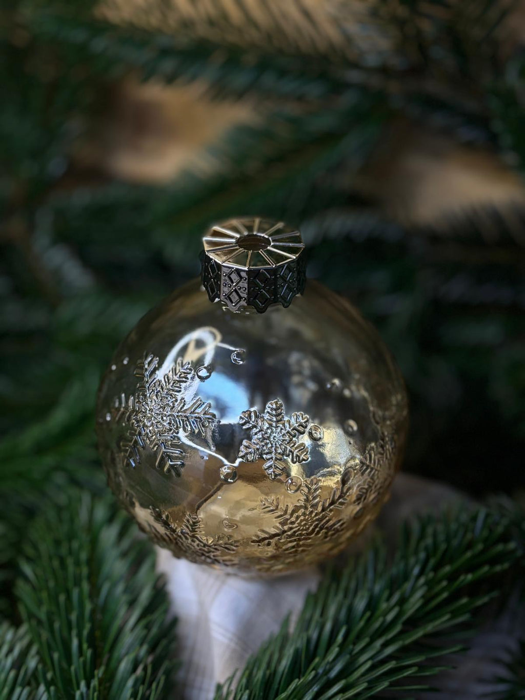 Boule de Noël à cocktail avec paille –  couleur champagne (450 ml)