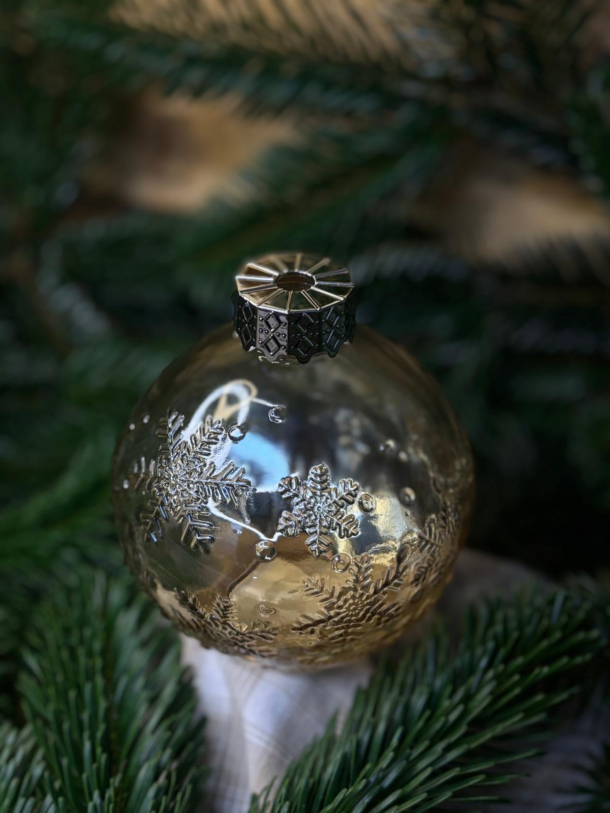 Boule de Noël à cocktail avec paille –  couleur champagne (450 ml)