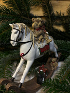 Cheval à bascule décoratif avec oursons
