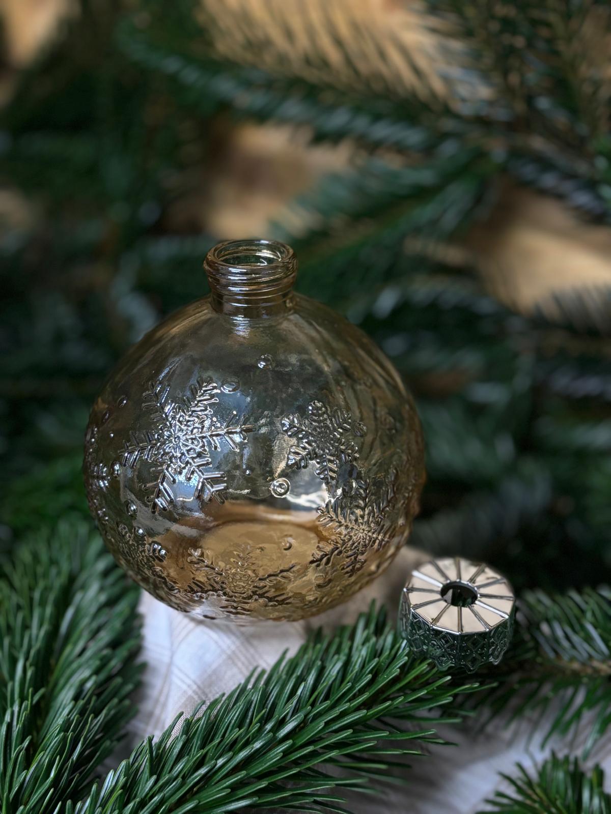 Boule de Noël à cocktail avec paille –  couleur champagne (450 ml)
