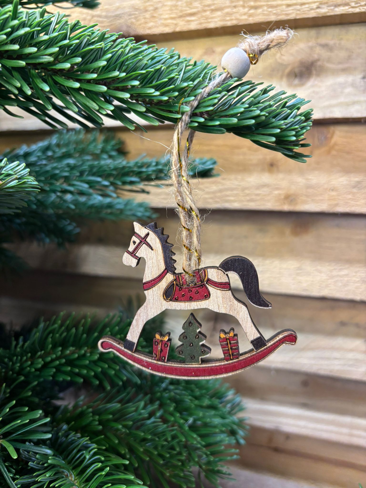 Cheval à bascule bois