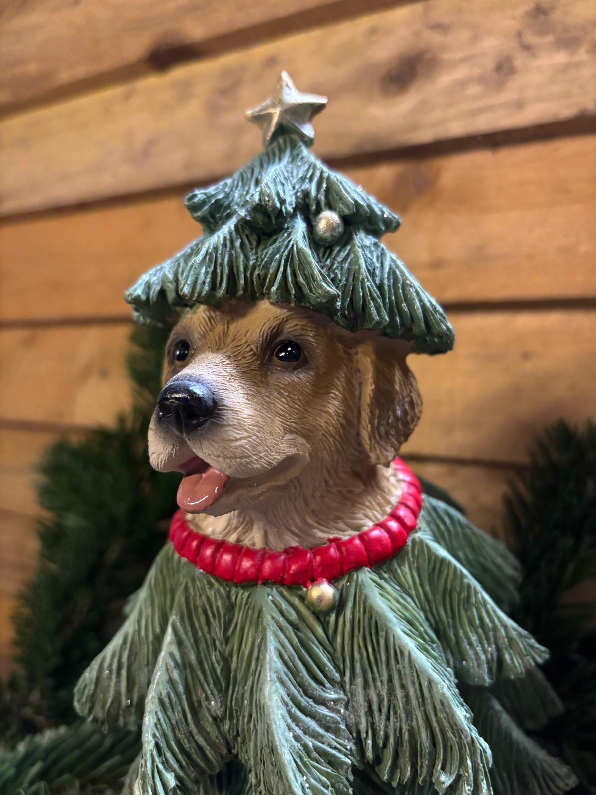 Figurine Chien Sapin – en résine (H 24 cm)