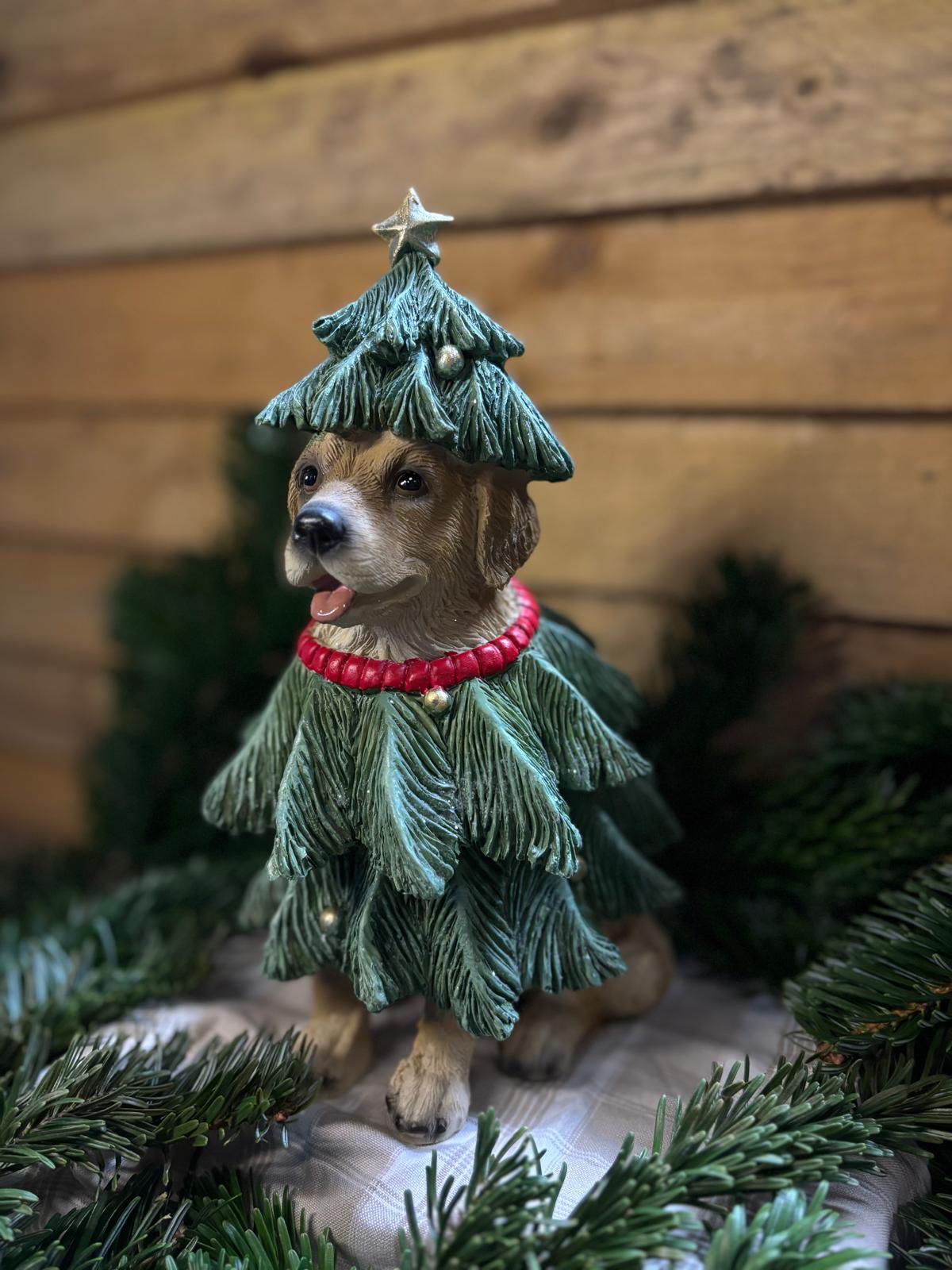 Figurine Chien Sapin – en résine (H 24 cm)