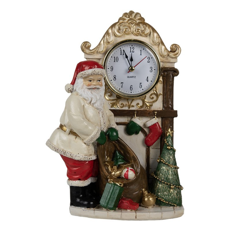 Horloge de table 15x7x22 cm en résine Père Noël