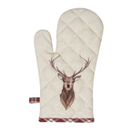Gant de Cuisine Matelassé – Motif Cerf & Tartan Écossais