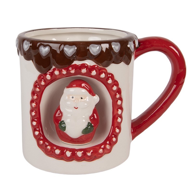 Mug de Noël en Céramique 375 ml – Motif Père Noël & Décor Chocolat