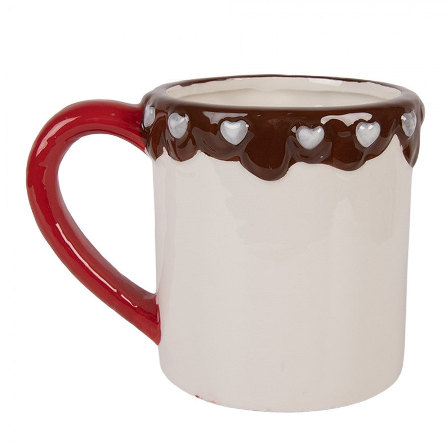 Mug de Noël en Céramique 375 ml – Motif Père Noël & Décor Chocolat